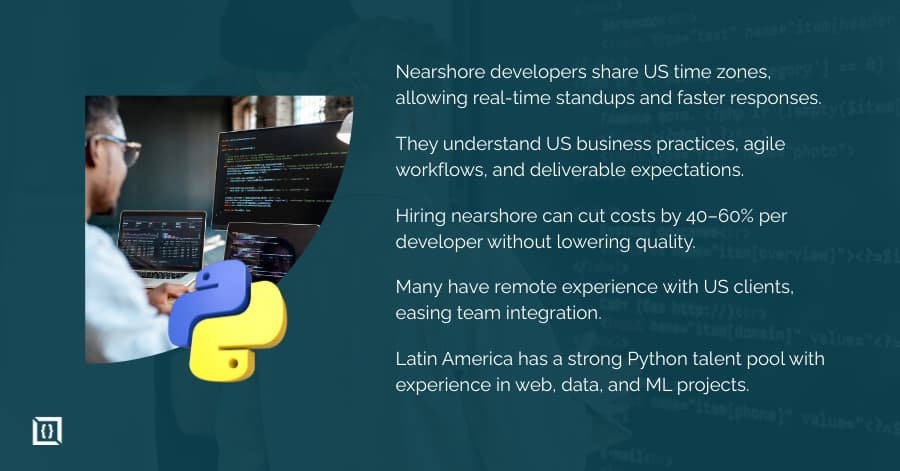 Hire Nearshore Python Developer | Top Talent &amp; Flexible Models 